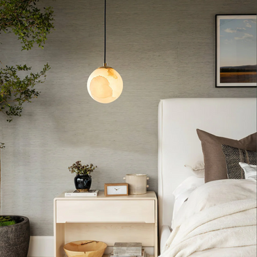 Sphere Alabaster Pendant Light